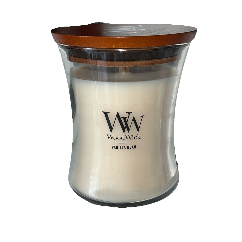 Medium Hourglass Vanilla‎ Bean Candle WoodWick Pluswick Innovation 80 Hours Burn